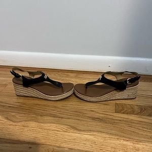 Michael Kors black Wedge espadrille sandal - size 7